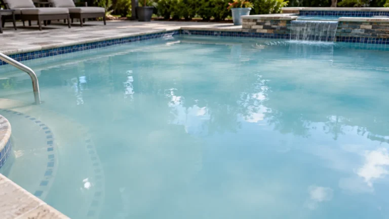 Cloudy Blue Backyard Pool