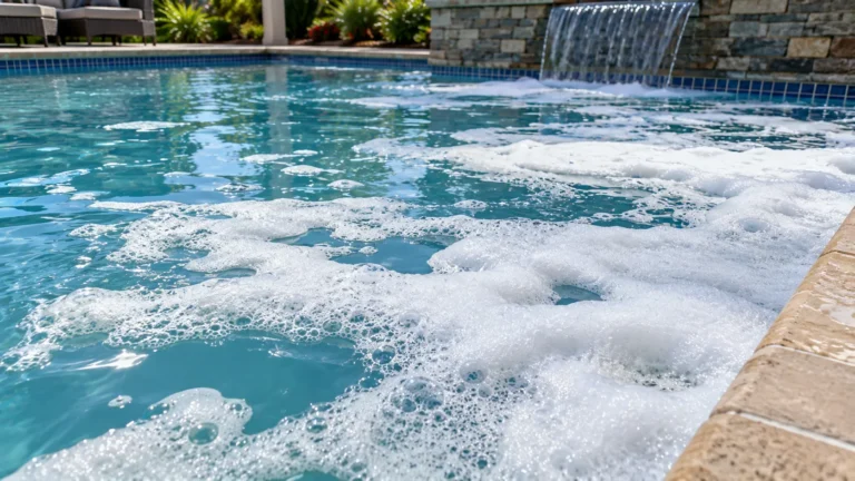Sunlit Foamy Backyard Pool